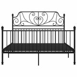 Bed Frame Black Powder-coated metal Queen Sleek Bed Frame 324850