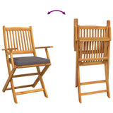 Folding Chair 8 pcs Grey 49 x 57.5 x 92cm Solid Acacia wood 3329132