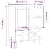 Highboard SENJA Rattan Look Brown 90x40x112cm Solid Wood Pine 358052