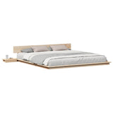 Bed Frame Brown 200 x 200 cm Wood 872386