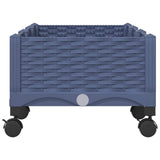Garden Planter with Wheels Blue Grey 120 x 40 x 33 cm PP 3423043