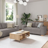 ZNTS 3 Piece Sofa Set with Cushions in Taupe Fabric 3324634