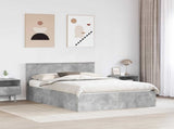 Bed Frame Concrete Grey 150 x 200 cm Engineered Wood 3408658