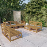 7 Piece Garden Lounge Set Honey Brown Solid Pinewood 3075422