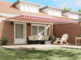 Retractable Awning Red 450 x 300 cm Polyester and Aluminium 3330913