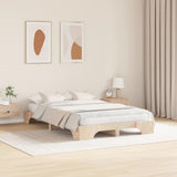 Bed Frame Natural 140 x 190 cm Solid Pine Wood 872866