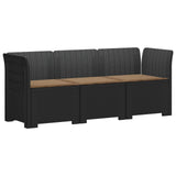 3-Seater Garden Sofa with Cushions Rattan Look PP Anthracite 3443820