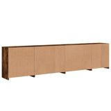 Sideboard with LED Lights Smoked Oak 283x37x67 cm 3209020