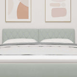 Headboard with Headboard Light Grey 144 cm Faux Leather 42007087