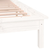 LED Bed Frame without Mattress White 180x200 cm Super King Solid Wood 820622