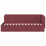 Corner Bed Frame with Headboard Wine Red 80 x 200 cm Fabric 42016482