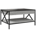 ZNTS Coffee Table with Infinity LED Grey Sonoma 70x50x38 cm 847705