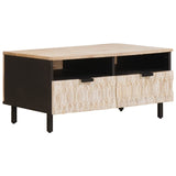Coffee Table with Drawer White 80 x 54 x 40 cm Solid Mango Wood 4017877