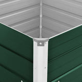 Raised Garden Bed 100x100x77 cm Galvanised Steel Green 47021
