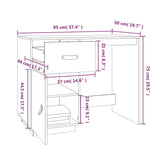 ZNTS Desk 95x50x75 cm Solid Wood Pine 820102