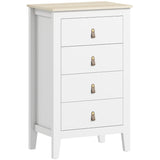 HOMCOM Bedroom Chest of Drawers, Modern 4 Drawer Dresser Cabinet with PU Leather Handles and Metal T3398P378103