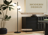 3-Light Tree Floor Lamps for Living Room, Modern Standing Lamp for Bedroom with Globe Lampshade, T3398P425131