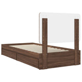 Storage Bed with Drawer Brown Oak 100 x 200 cm Engineered Wood 3412720