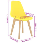 ZNTS Dining Chairs 2 pcs Yellow Plastic 289116