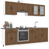 ZNTS 8 Piece Kitchen Cabinet Set Kalmar Brown Oak Engineered Wood 3314838