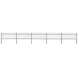 Garden Fence with Spear Top Steel 892.5x80 cm Black 277606