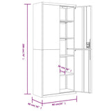 File Cabinet White 90x40x200 cm Steel 339760