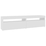 TV Cabinets 2 pcs with LED Lights White 75x35x40 cm 804392