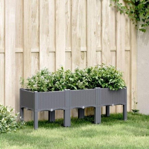 ZNTS Garden Planter with Legs Grey 120x40x42 cm PP 367896