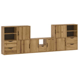5 Piece TV Units with Storage ODDA Solid Wood Pine 3365382