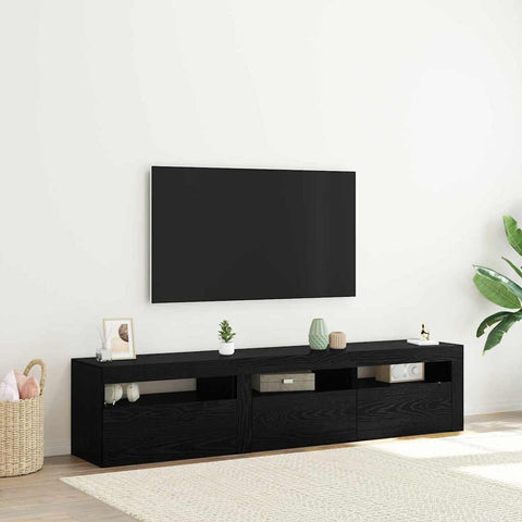 TV Cabinets 2 pcs Black oak 180 x 35 x 40 cm Engineered wood 3332505