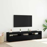 TV Cabinet 2 pcs Black Oak Engineered Wood 3332505