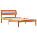 Bed Frame with Headboard Wax Brown 90 x 200 cm Solid Pine Wood 872796