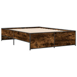 Bed Frame Smoked Oak Engineered wood, metal Double Durable 3279894