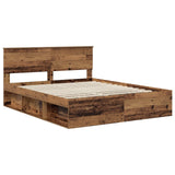 Bed Frame with Headboard Old Wood 160 x 200 cm Solid Pine Wood 3410580