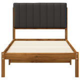 Bed Frame with Upholstered Headboard Natural and Dark Grey 904181