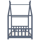 Kids Bed Frame Grey Solid Pine Wood 90x200 cm 283372