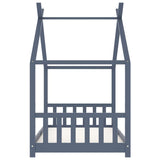 Kids Bed Frame Grey Solid Pine Wood 90x200 cm 283372