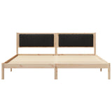 Bed Frame with Headboard Black 200 x 200 cm Solid Pine Wood 3394240