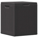 Garden Storage Box 90L Black PP Rattan 151227