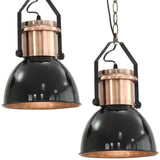 Ceiling Lamp Set of 2 Black and Copper Metal Medium 50868