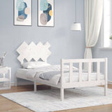 Bed Frame without Mattress White Single Solid Wood Pine 3193432