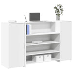 ZNTS Reception Desk White 180x50x103.5 cm Engineered Wood 3324169