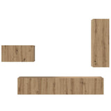 TV Cabinet Set with Drawer 4 pcs Artisan Oak Engineered Wood 3393263