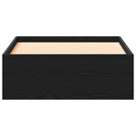 Bed Frame with Drawers Black oak 90 x 200 cm Engineered wood 3333989