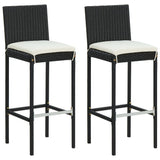 Garden Bar Set Black PE Rattan, Powder-Coated Steel Standard 3095445