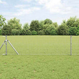 Embedded Fence Post 26 pcs Silver Powder-Coated Steel 3350145