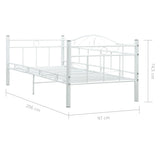 Daybed Frame without Mattress White Metal 90x200cm 286136