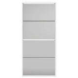 Shoe Cabinet 4-Layer Mirror White 63x17x134 cm 273936