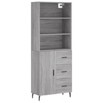 Highboard Grey Sonoma 69.5x34x180 cm Engineered Wood 3189467