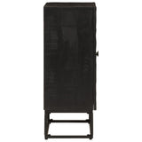 Sideboard Black 55x30x76 cm Solid Wood Mango and Iron 372005